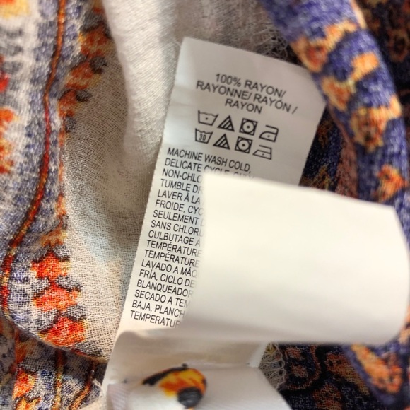 Lucky Brand Large Boho Paisley Peasant Blouse - Picture 9 of 9